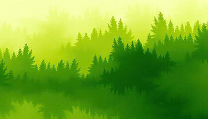 Obraz premium smoothly shifts from dark midnight blue to vibrant emerald green, with small bursts of neon yellow abstractly scattered throughout.