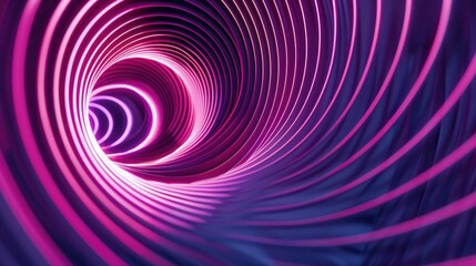 A spiral tunnel with a purple and black color scheme, leading to a bright light at the end