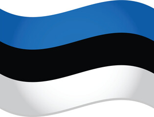 Estonia Country Flag Waving 3D Vector