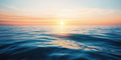 Obraz premium A serene ocean view at sunset, showcasing vibrant colors reflected on gentle waves, perfect for relaxation and inspiration.