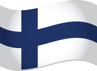 Obraz premium Finland Country Flag Waving in Air Vector