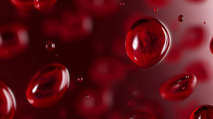 Vivid Red Droplets on Soft Background