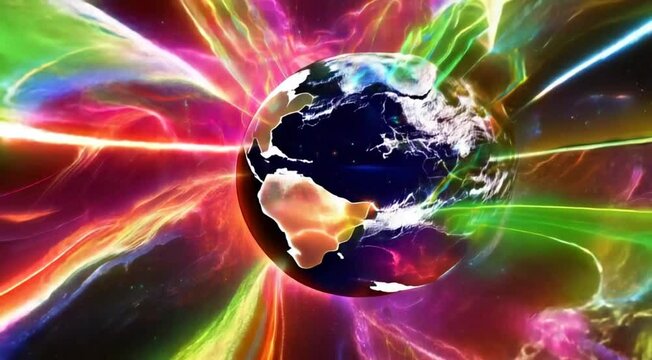 planeta recebendo energia cosmica