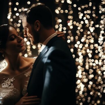 casal apaixonado em uma festa