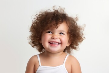 Naklejka premium Portrait laughing smiling child.