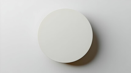 Simple White Circle on Neutral Background from Above
