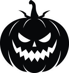 Halloween horror Pumpkin silhouette vector art illustration design in a holiday