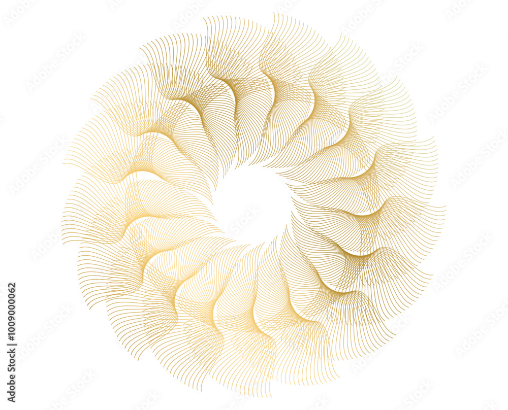 Poster design elements. wave of many sparkling lines. abstract circle glow wavy shape on a white background