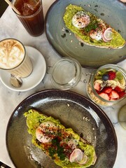 Delicious breakfast, avocado on sourdough bread