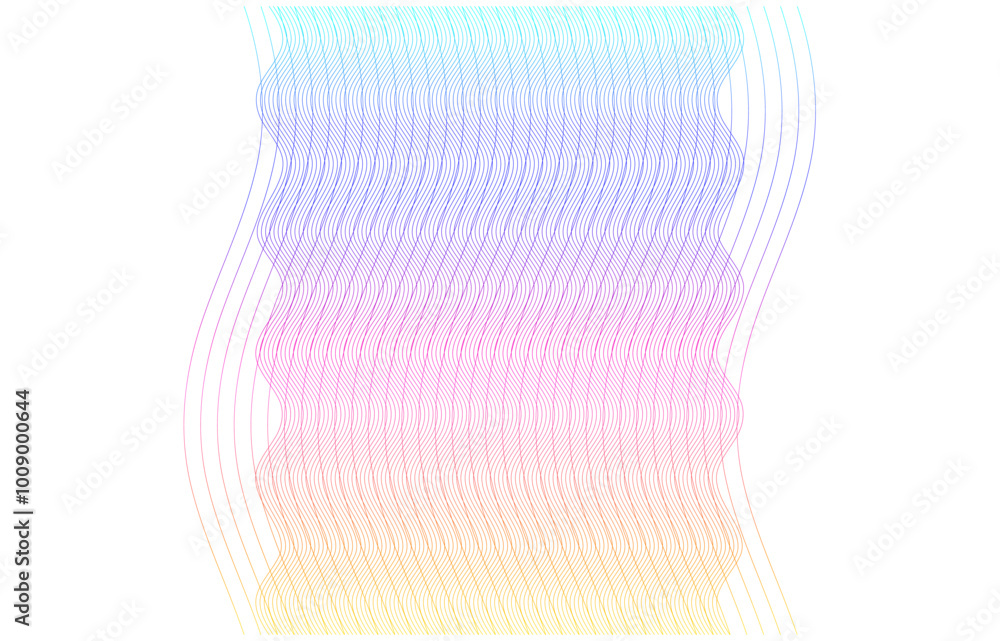 Poster soft rainbow color. linear background. design elements. polygonal lines. guilloche. protective layer