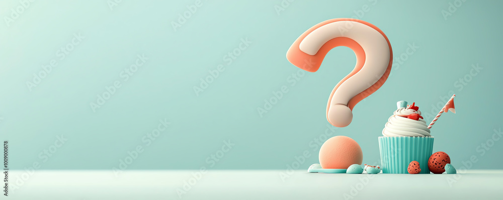 Aufkleber thin, elegant question mark symbol with a minimalistic style, set against a solid light background