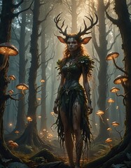 A forest demon girl scary but cute