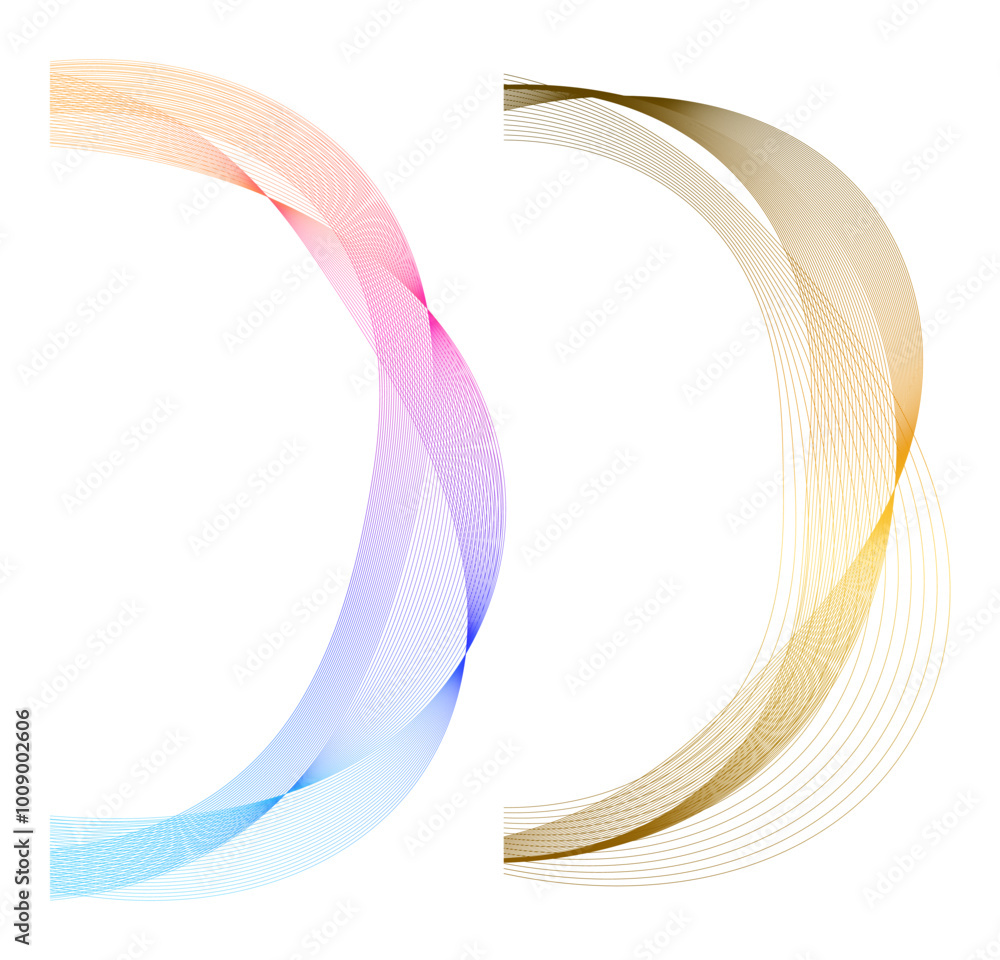Poster design elements. wave of many color lines. abstract wavy stripes on white background isolated. creat