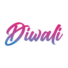  Hand drawn calligraphic brush stroke colorful paint lettering of Happy Diwali. Vector illustration. EPS 10/AI