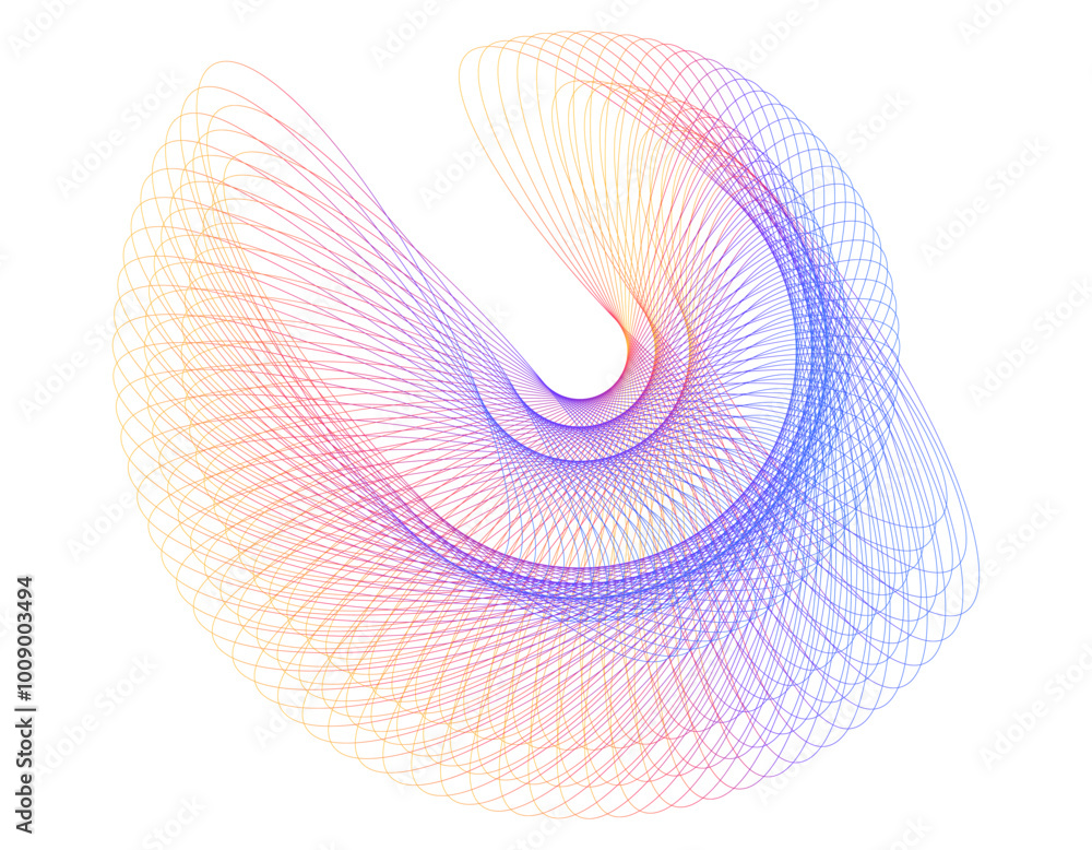 Aufkleber color design elements. wave of many sparkling lines. abstract circle glow wavy shape on white backgr