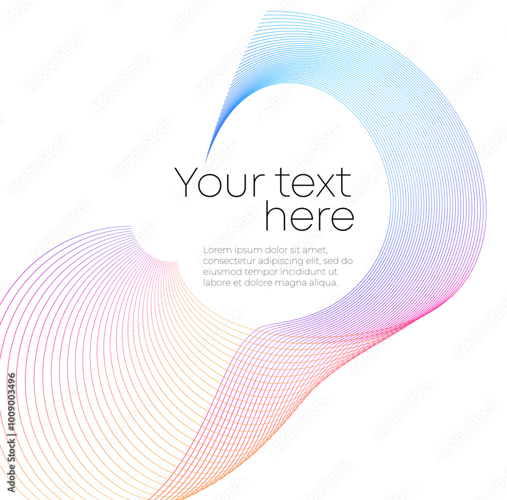 Poster design elements on white background isolated, design template for text. creative art. abstract wavy 