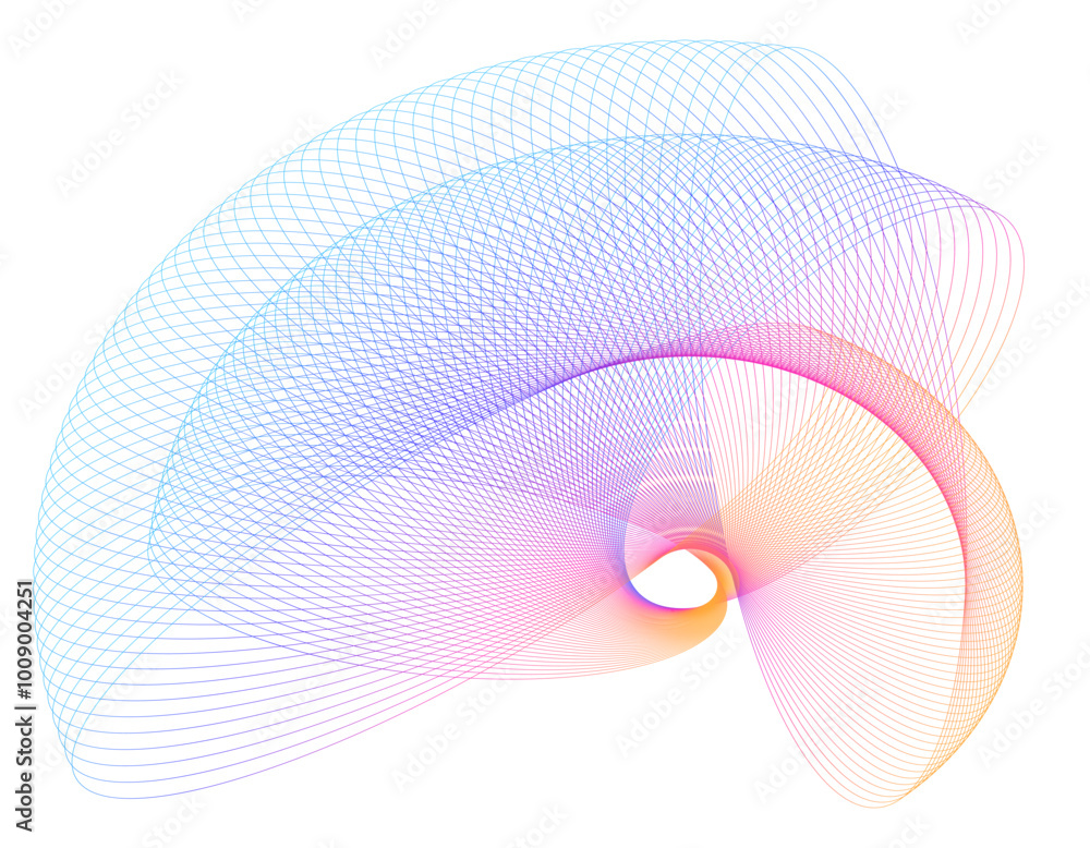 Poster design elements color. wave of many sparkling lines. abstract circle glow wavy shape on white backgr