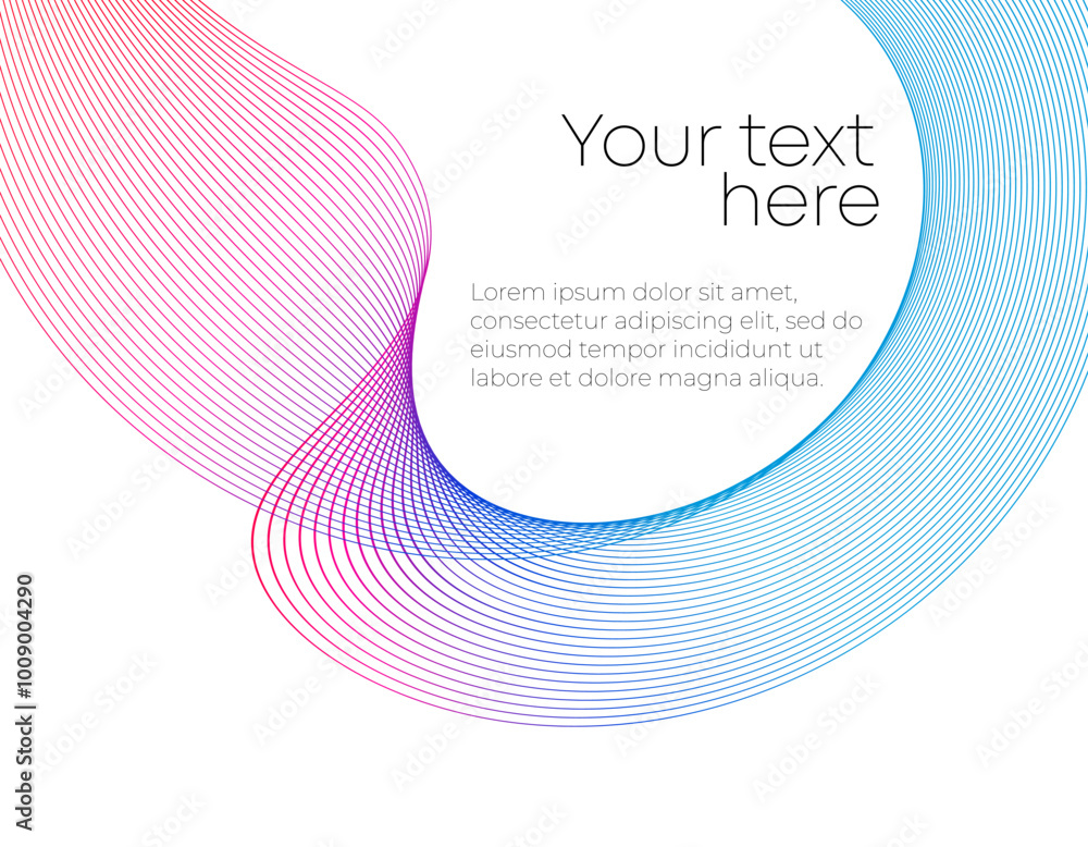 Poster design elements on white background isolated, design template for text. creative art. abstract wavy 