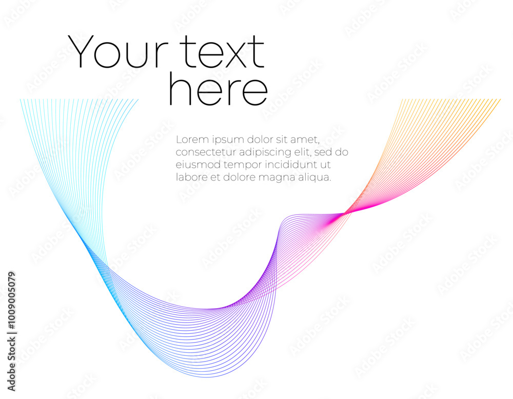 Poster design elements on white background isolated, design template for text. creative art. abstract wavy 