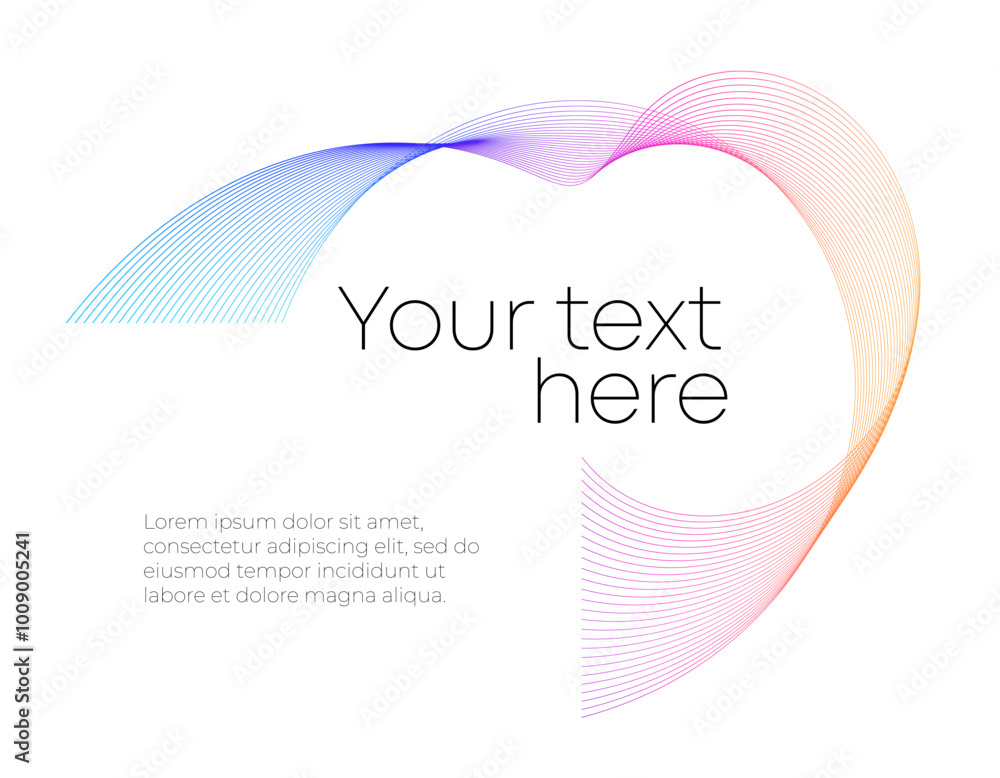 Poster design elements on white background isolated, design template for text. creative art. abstract wavy 