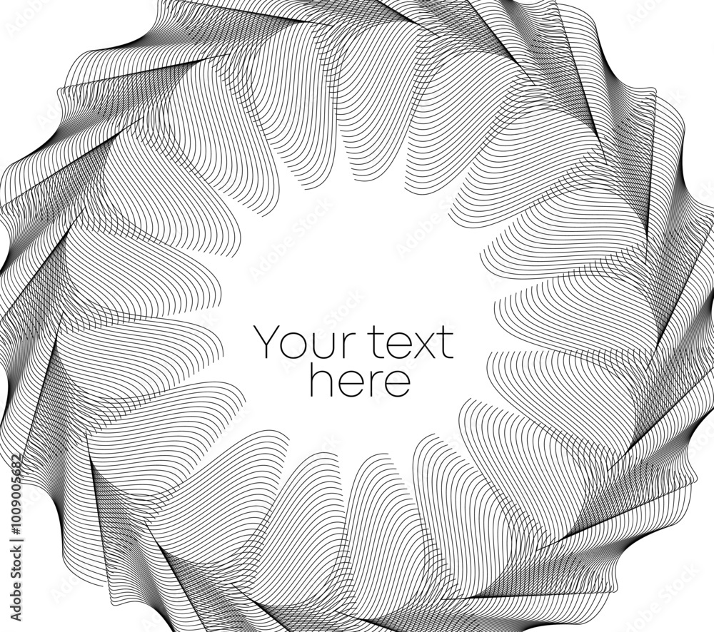 Poster design elements. wave glittering rainbow lines. design circle. abstract glow wavy sign on white back
