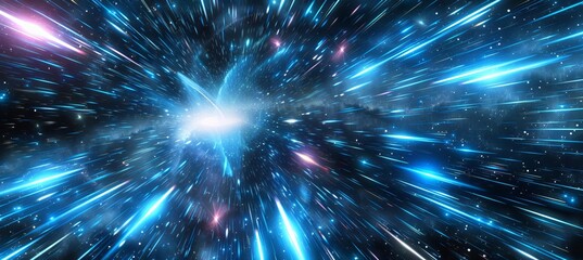 Cosmic Vortex Converging Star Trails in Deep Space, Minimalistic and Dynamic Design.