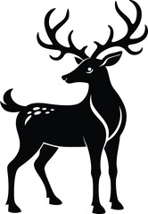 Animal of Reindeer silhouette vector art illustration design
