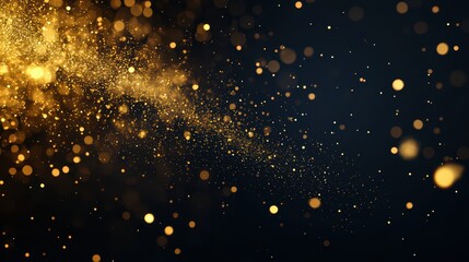 Fototapeta premium Sparkling golden dust against a dark background