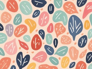 Colorful Abstract Pattern with Leaves