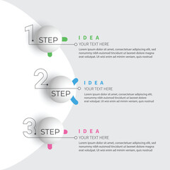 Colourful infographic template 3 options for presentation

