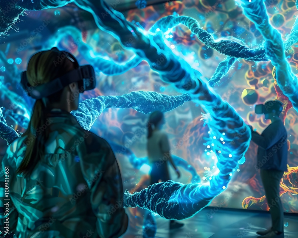 Poster immersive vr classroom exploring cellular structures and biology concepts