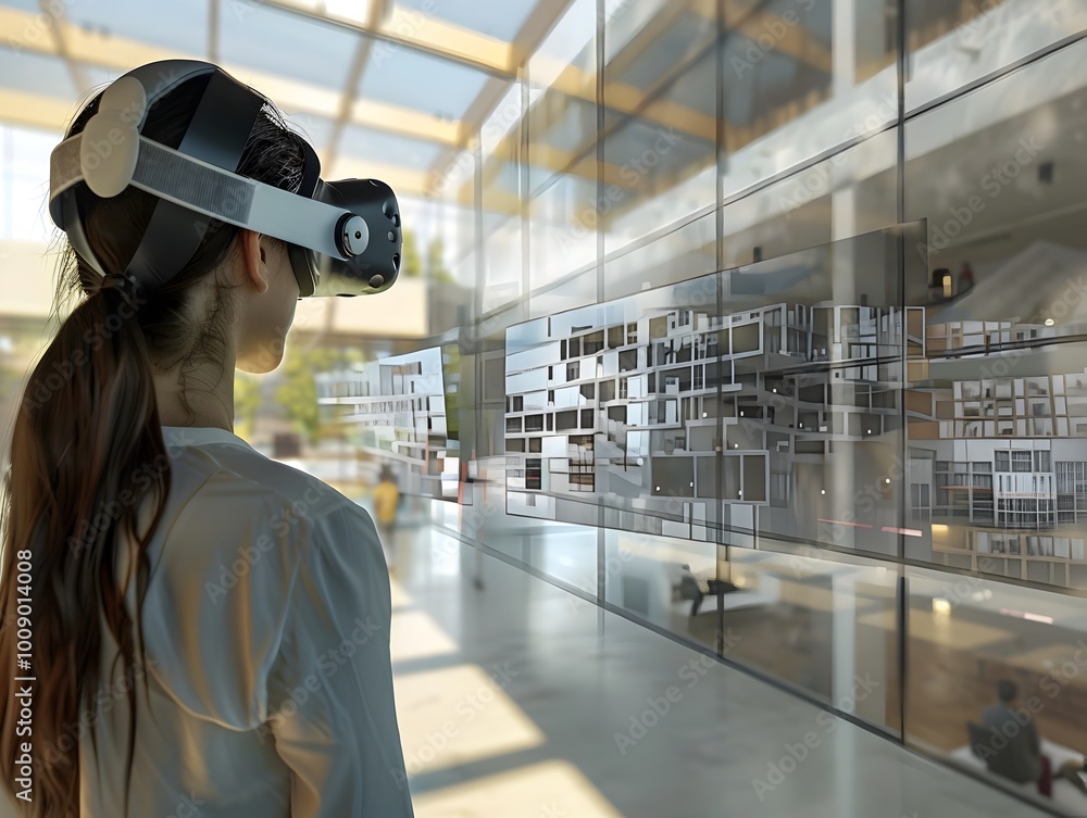 Poster virtual reality architecture class where students design buildings in 3d space and make real time ad