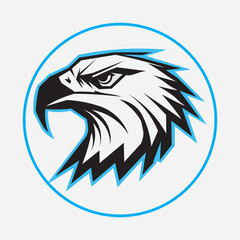 Sleek Eagle with Blue Accents