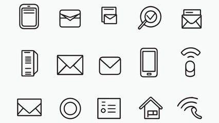 Contact icon set. Thin line Contact icons set. Contact symbols - Phone, mail, fax, info, e-mail, support. vector

