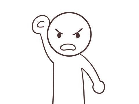 recommend clip art: 怒っているモブ1（線画のみ）