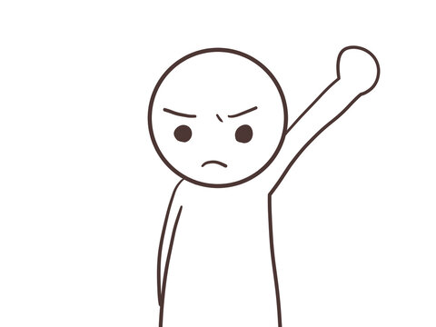 recommend clip art: 怒っているモブ3（線画のみ）