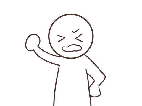 recommend clip art: 怒っているモブ2（線画のみ）