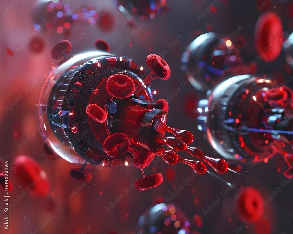 Aufkleber nanobots creating protective barrier in bloodstream to prevent clotting and strokes nanotechnology i