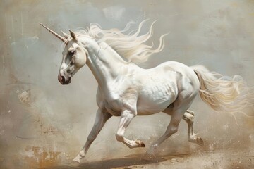 Obraz premium Close up on pale unicorn stallion animal mammal.