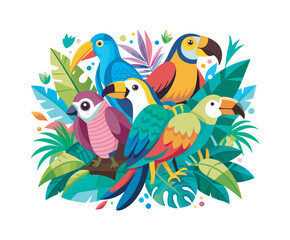 Obraz premium Birds Vector Illustration