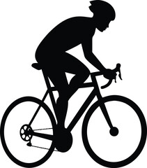 A cyclist silhouette vector art, cycle racing, runner with cycle illustration design