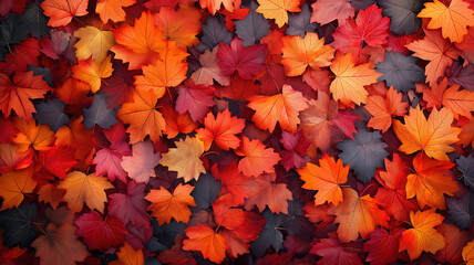 Fototapeta premium Chic Fall Background Featuring a Rich Tapestry of Colorful Autumn Leaves