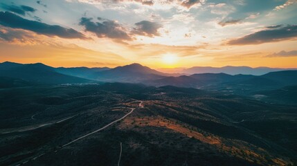 Naklejka premium Mountain Sunset
