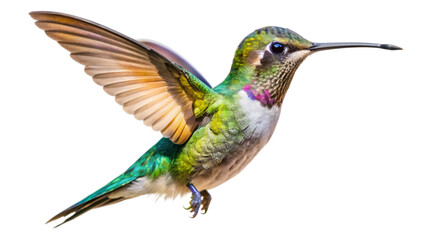 Fototapeta premium Flying hummingbird isolated on transparent background