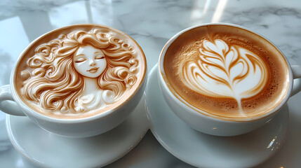 coffee cup latte art