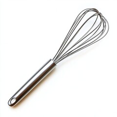 A stainless steel whisk used for mixing ingredients in cooking and baking.