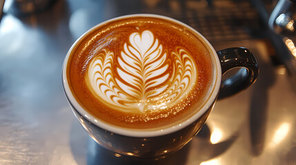 coffee cup latte art