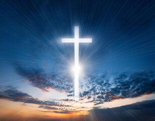 Imagen celestial con cruz de luz