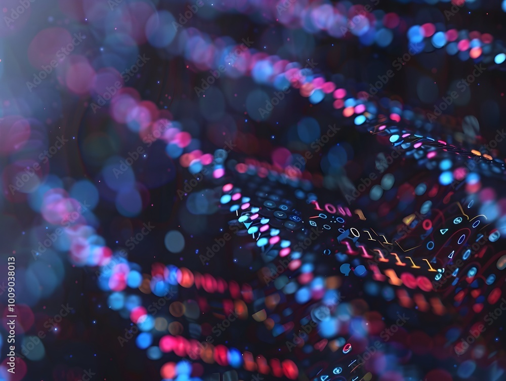 Poster digital dna bank storing vast amounts of unique data in genetic sequences copy space