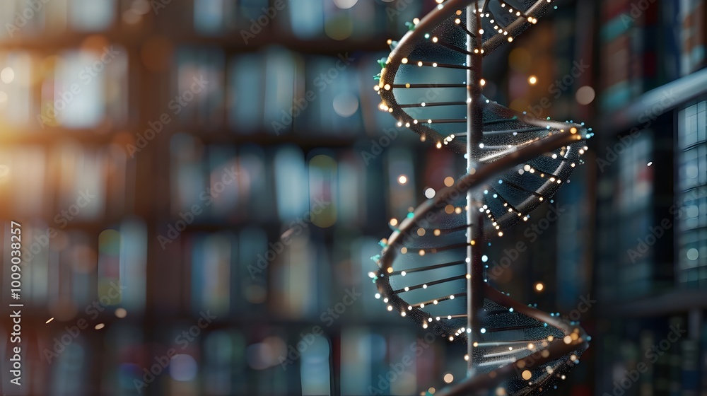 Poster digital dna library a metaphorical representation of data storage and retrieval
